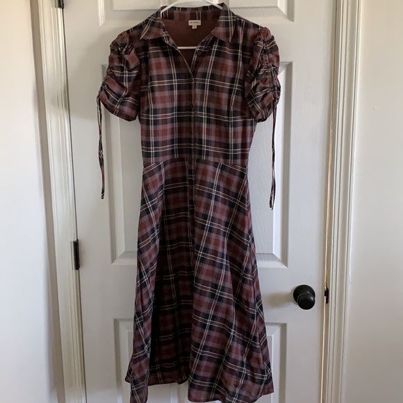 Plaid Cremieux A-Line Midi Dress - Picture 1 of 7